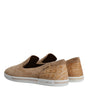 Dolce & Gabbana Beige Suede Caiman Loafers Slippers Shoes