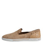 Dolce & Gabbana Beige Suede Caiman Loafers Slippers Shoes
