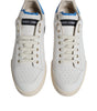 Dolce & Gabbana White Blue Perforated Low Top Sneakers Shoes