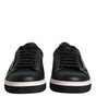 Dolce & Gabbana Black Leather Low Top Men Sneakers Shoes