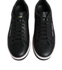 Dolce & Gabbana Black Leather Low Top Men Sneakers Shoes