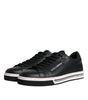 Dolce & Gabbana Black Leather Low Top Men Sneakers Shoes