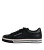 Dolce & Gabbana Black Leather Low Top Men Sneakers Shoes