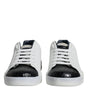 Dolce & Gabbana White Leather Logo Portofino Sneaker Shoes
