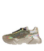 Dolce & Gabbana Gold Sequin Iridiscent Daymaster Sneakers Shoes
