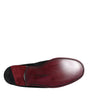 Dolce & Gabbana Black Logo Embroidered Leather Loafer Men Dress Shoes