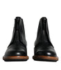 Dolce & Gabbana Black Leather Chelsea Mid Calf Men Boots Shoes