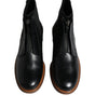 Dolce & Gabbana Black Leather Chelsea Mid Calf Men Boots Shoes
