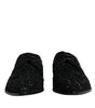 Dolce & Gabbana Black Embellished Suede Derby Formal Shoes