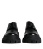 Dolce & Gabbana Black Leather Lace Up Trekking Dress Shoes