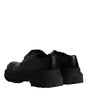 Dolce & Gabbana Black Leather Lace Up Trekking Dress Shoes