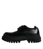 Dolce & Gabbana Black Leather Lace Up Trekking Dress Shoes