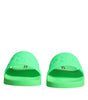 Sandales à enfiler en cuir vert Dolce &amp; Gabbana, chaussures de plage