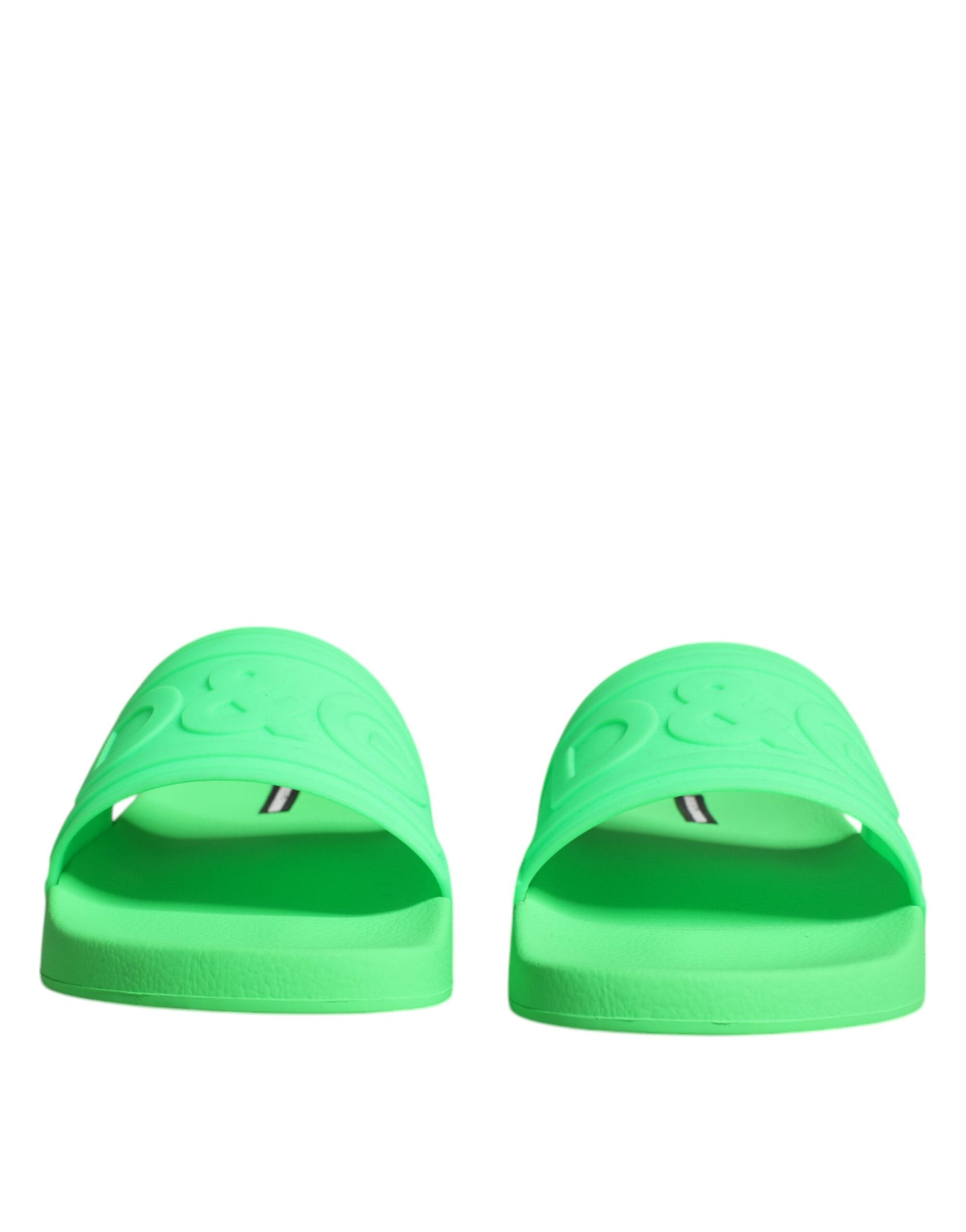 Sandales à enfiler en cuir vert Dolce &amp; Gabbana, chaussures de plage