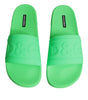 Sandales à enfiler en cuir vert Dolce &amp; Gabbana, chaussures de plage