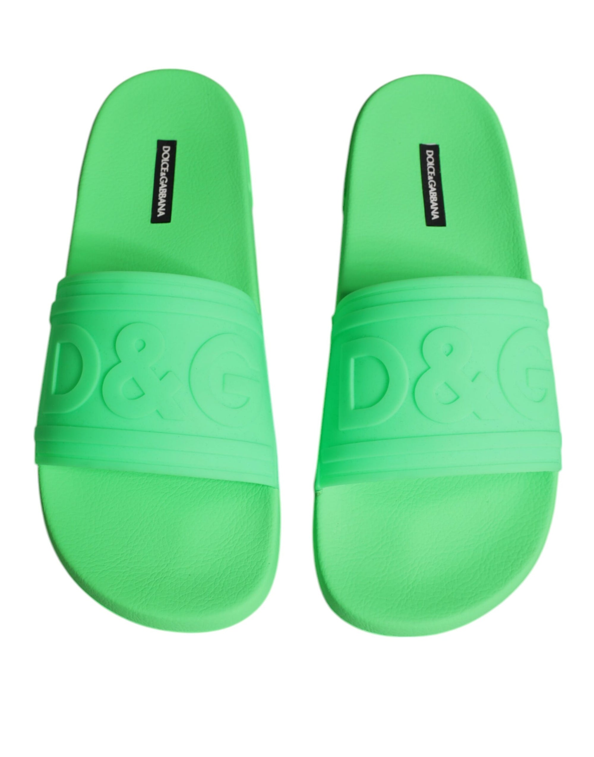 Sandales à enfiler en cuir vert Dolce &amp; Gabbana, chaussures de plage