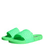 Sandales à enfiler en cuir vert Dolce &amp; Gabbana, chaussures de plage