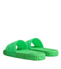 Sandales à enfiler en cuir vert Dolce &amp; Gabbana, chaussures de plage