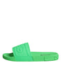 Sandales à enfiler en cuir vert Dolce &amp; Gabbana, chaussures de plage