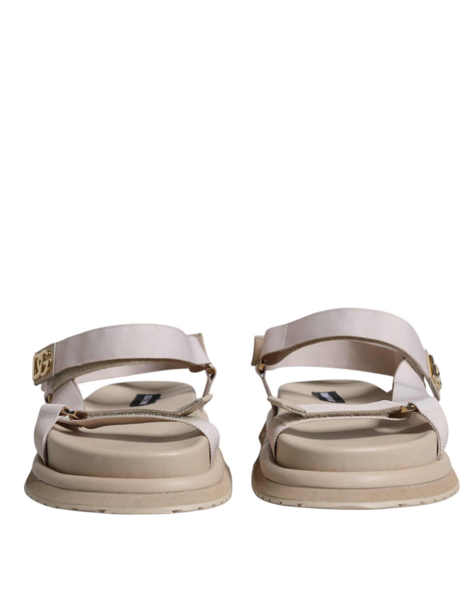 Sandales Dolce &amp; Gabbana beiges en cuir nappa Devotion pour homme