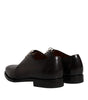 Dolce & Gabbana Black Leather Lace Up Men Derby Formal Shoes