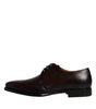 Dolce & Gabbana Black Leather Lace Up Men Derby Formal Shoes