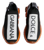 Dolce & Gabbana Black Orange Sorrento Slip On Sneakers Shoes