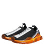 Dolce & Gabbana Black Orange Sorrento Slip On Sneakers Shoes