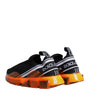 Dolce & Gabbana Black Orange Sorrento Slip On Sneakers Shoes