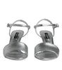 Dolce & Gabbana Silver KEIRA Heels Ankle Strap Sandals Shoes