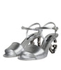 Dolce & Gabbana Silver KEIRA Heels Ankle Strap Sandals Shoes