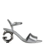 Dolce & Gabbana Silver KEIRA Heels Ankle Strap Sandals Shoes