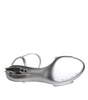 Dolce & Gabbana Silver KEIRA Heels Ankle Strap Sandals Shoes