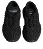 Dolce & Gabbana Black Knitted Daymaster Sneakers Shoes