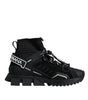 Dolce & Gabbana Black Sorrento Socks Logo Sneakers Shoes