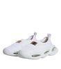 Dolce & Gabbana White Padded Fabric Low Top Sneakers Shoes