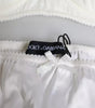Dolce &amp; Gabbana White Silk Stretch Panty Balconette Bra Underwear