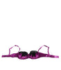 Dolce &amp; Gabbana Purple Silk Underwired Balconette Bra Underwear