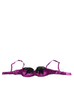 Dolce &amp; Gabbana Purple Silk Underwired Balconette Bra Underwear