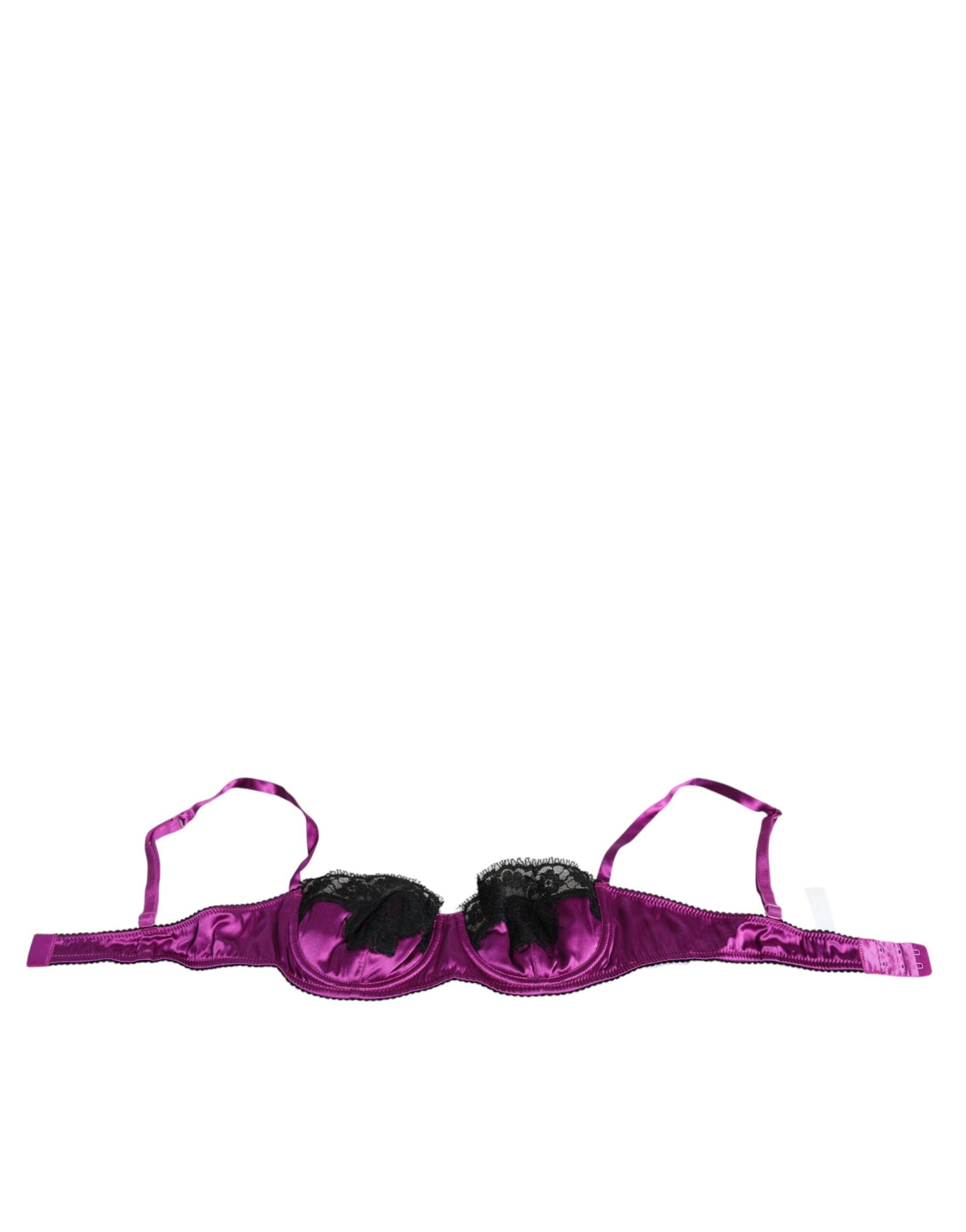 Dolce &amp; Gabbana Purple Silk Underwired Balconette Bra Underwear