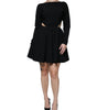 Dolce & Gabbana Black Viscose Cut Out A-line Long Sleeves Mini Dress