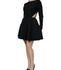 Dolce & Gabbana Black Viscose Cut Out A-line Long Sleeves Mini Dress
