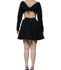 Dolce & Gabbana Black Viscose Cut Out A-line Long Sleeves Mini Dress