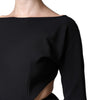 Dolce & Gabbana Black Viscose Cut Out A-line Long Sleeves Mini Dress