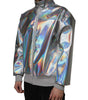 Dolce & Gabbana Silver Iridescent Full Zip Men Bomber Jacket