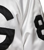 Dolce & Gabbana White Polyester Logo Full Zip Bomber Jacket