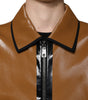 Dolce & Gabbana Brown Leather Full Zip Men Bomber Jacket