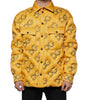 Dolce & Gabbana Yellow Logo Padded Buttoned Blouson Jacket