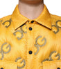 Dolce & Gabbana Yellow Logo Padded Buttoned Blouson Jacket
