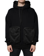 Dolce &amp; Gabbana Black Hooded Pullover Men Sweatshirt Sweater